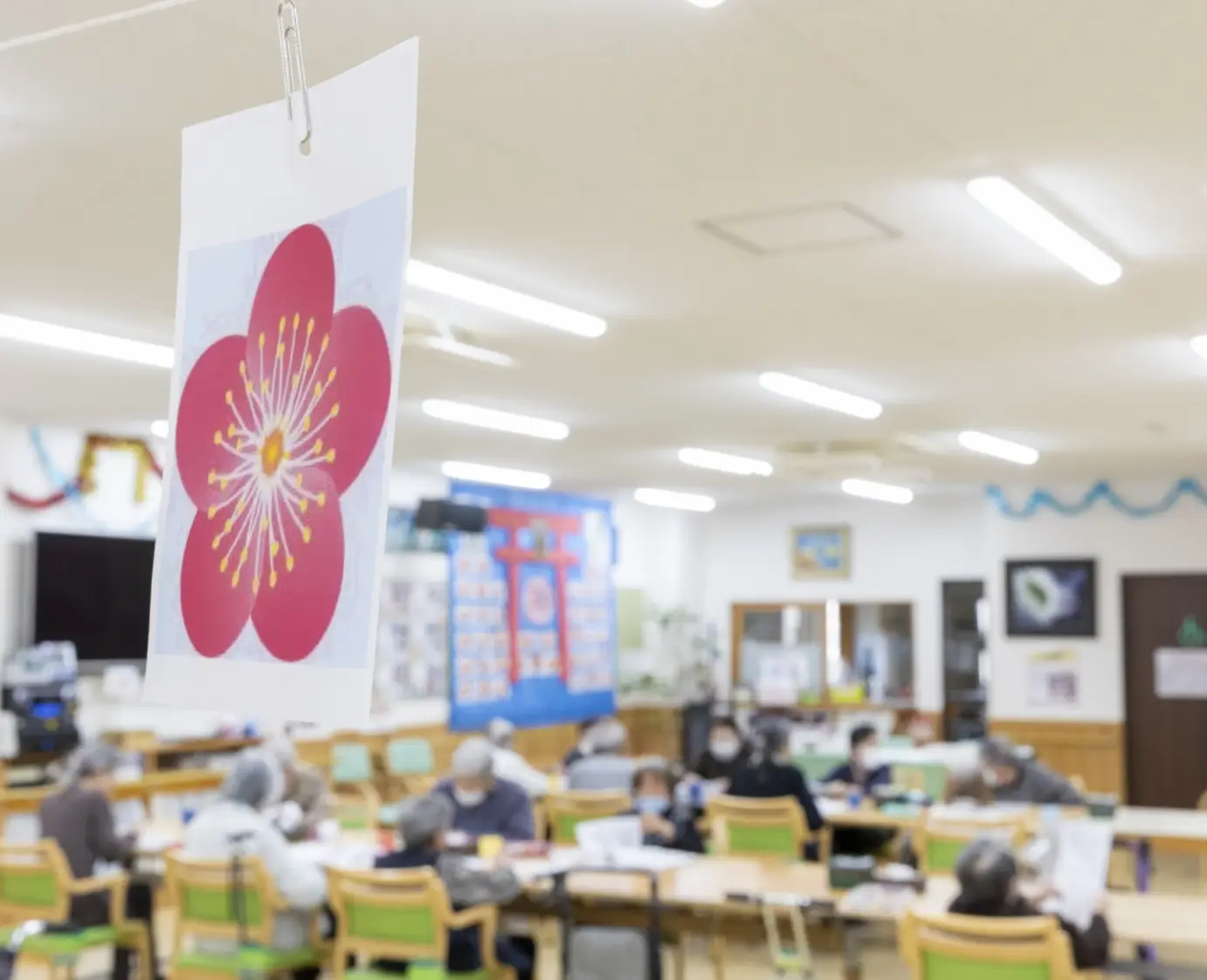 施設内を彩る飾り付け